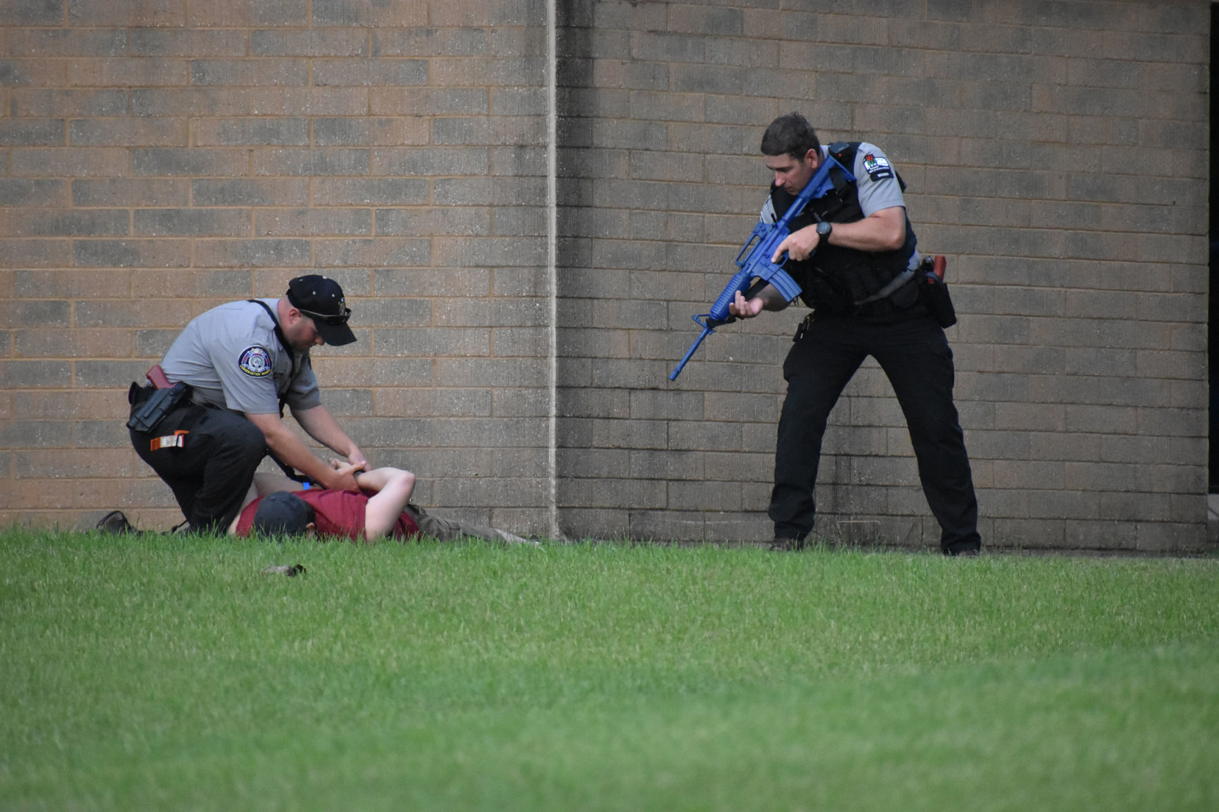 Officers arrest a suspect